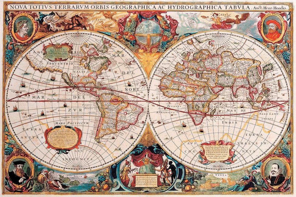 Antique Map   Henricus Hondius 1630   Wall Mural & Photo Wallpapers ...