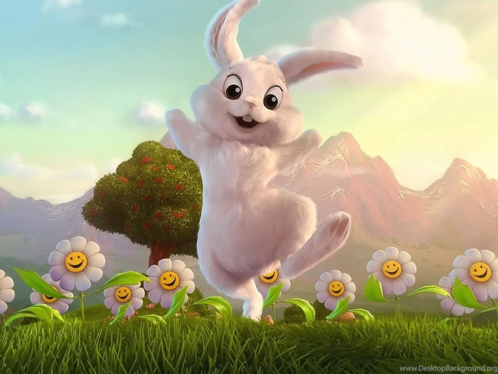 Funny Cartoon Rabbit Widescreen High Quality
