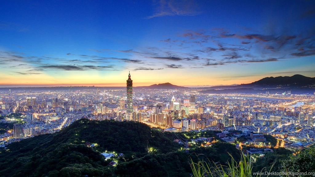 China Taipei Taiwan China Night City Skyline Wallpapers