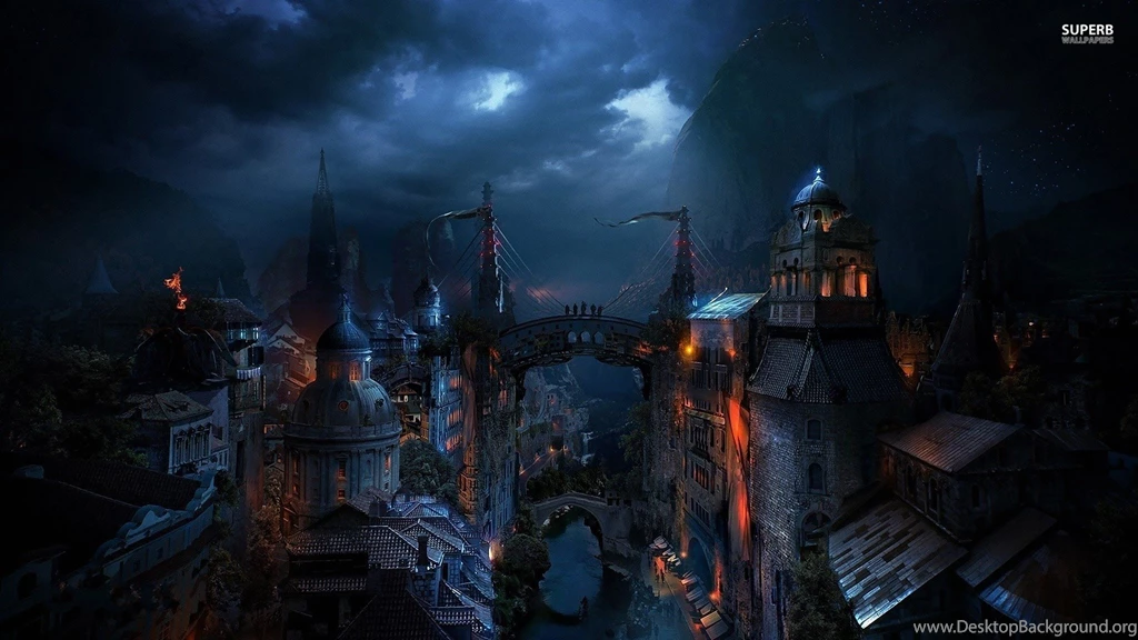 Dark City, Bridge, Night, Fantasy, 1920x1080 HD Wallpapers And FREE ...