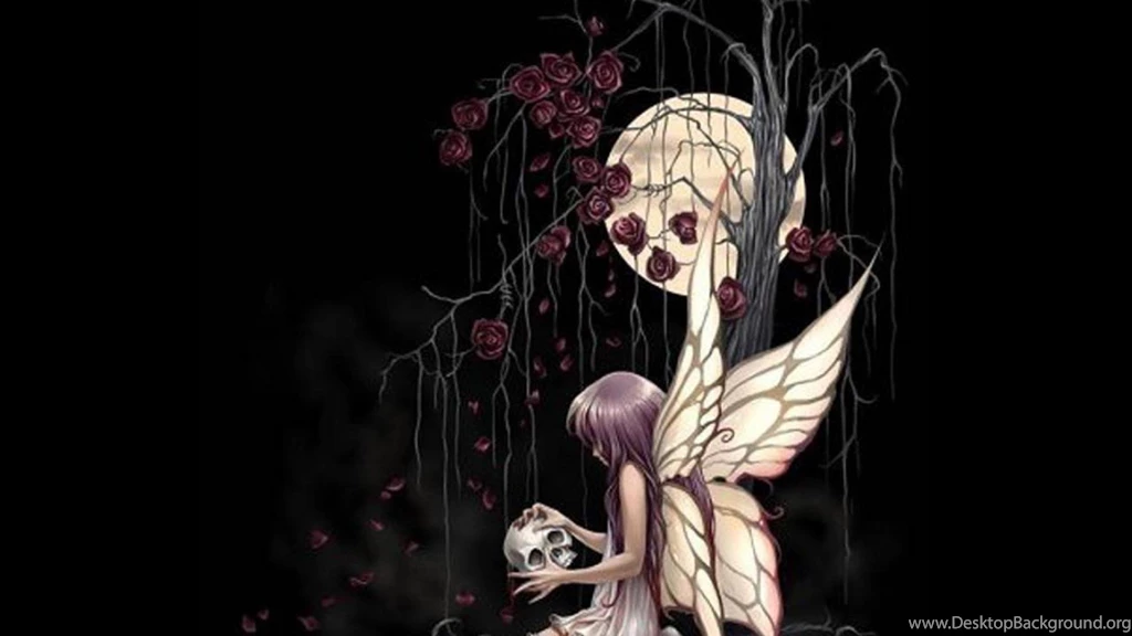 Cute Angel Butterfly With Skull Wallpapers (