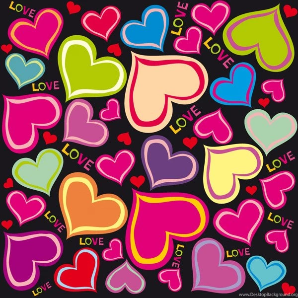Cute Hearts Backgrounds Vector Free Vector / 4Vector