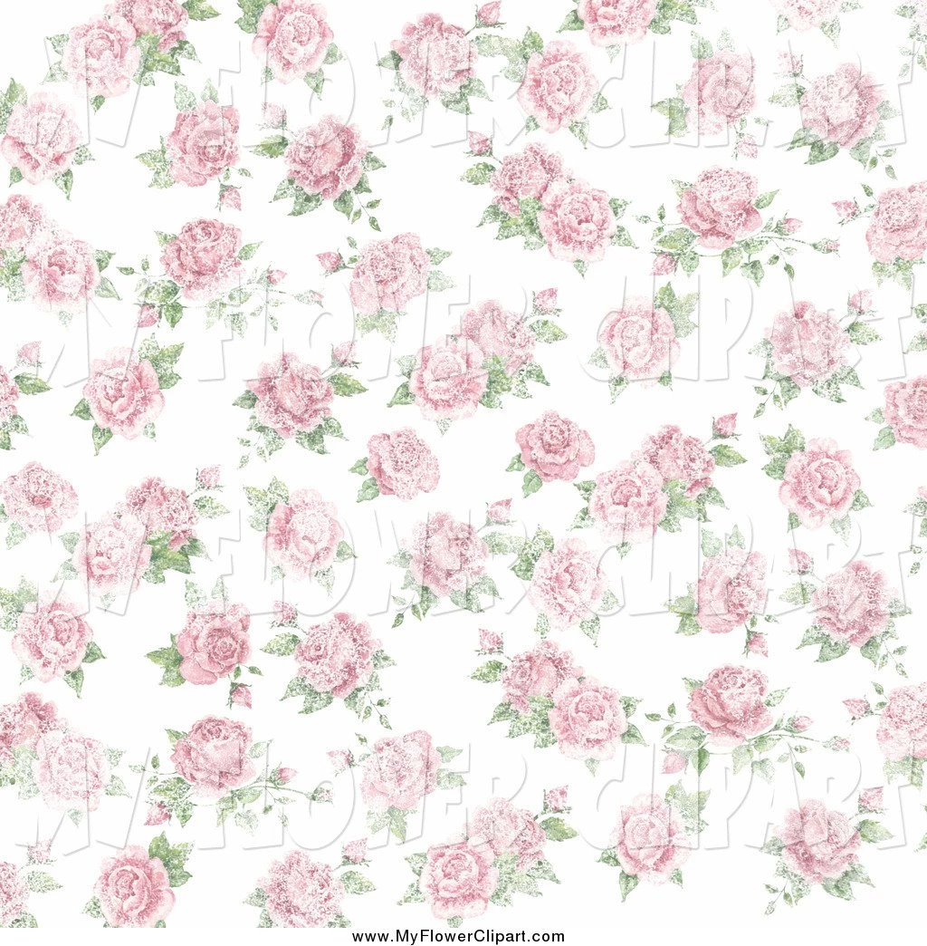 Clip Art Of A Backgrounds Of Pink Roses On White By Gina Jane