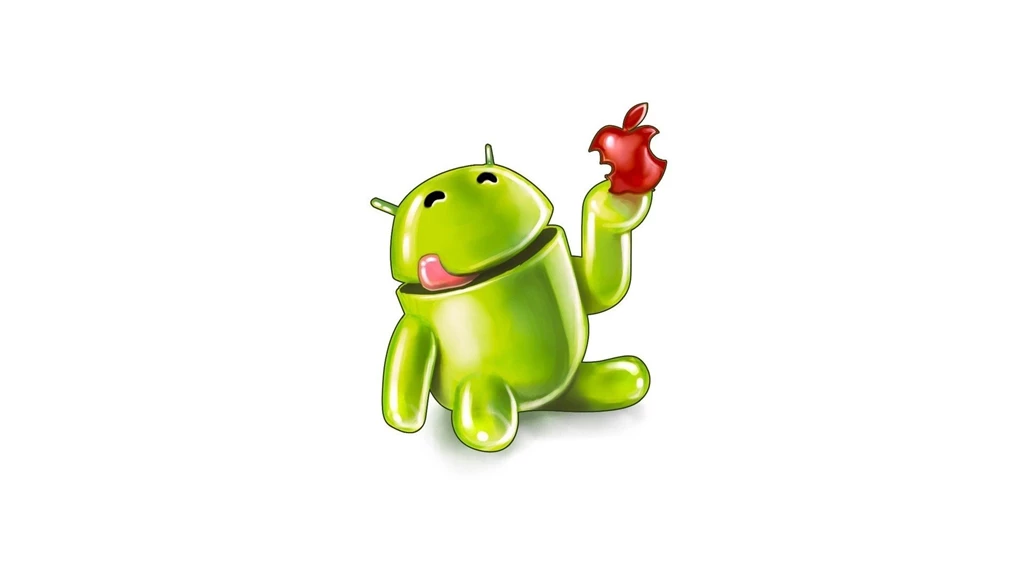 Android: Android Eating Apple Fantasy Backgrounds Tech Technology ...
