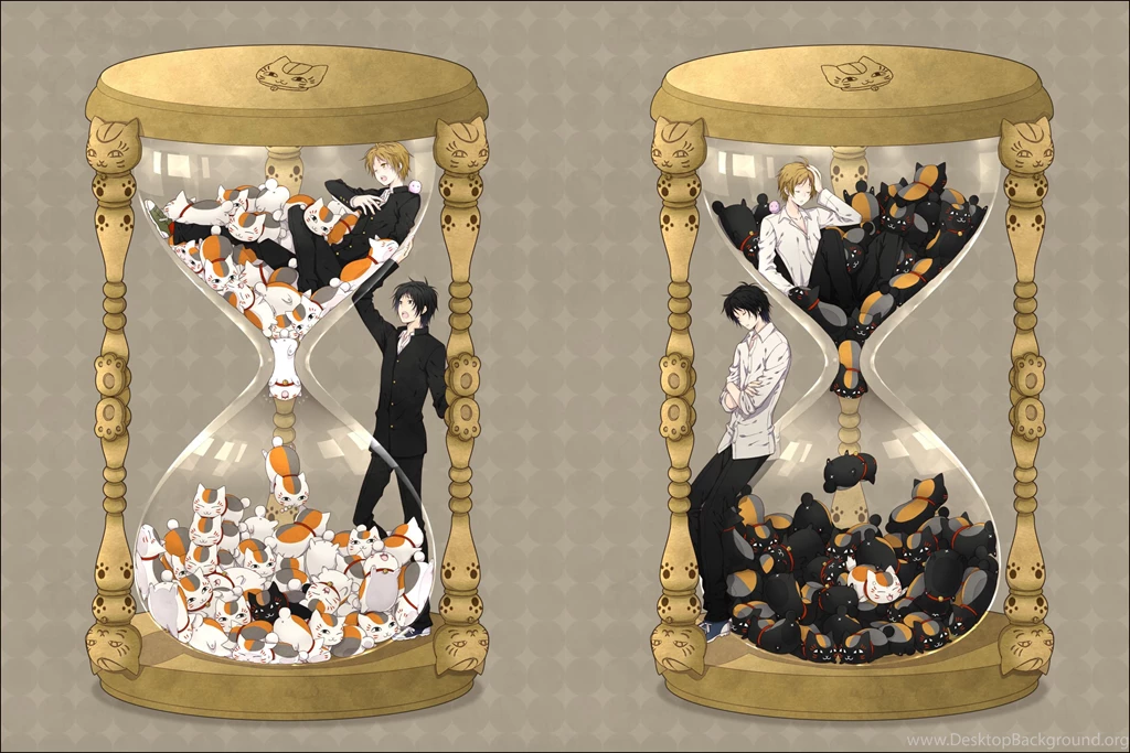 Anime Boy Cat Some Hourglass Black White Natsume Yuujinchou ...
