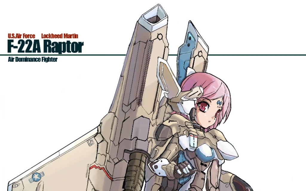 Aircraft,f22 Raptor,simple Background,mecha Musume Backgrounds ...