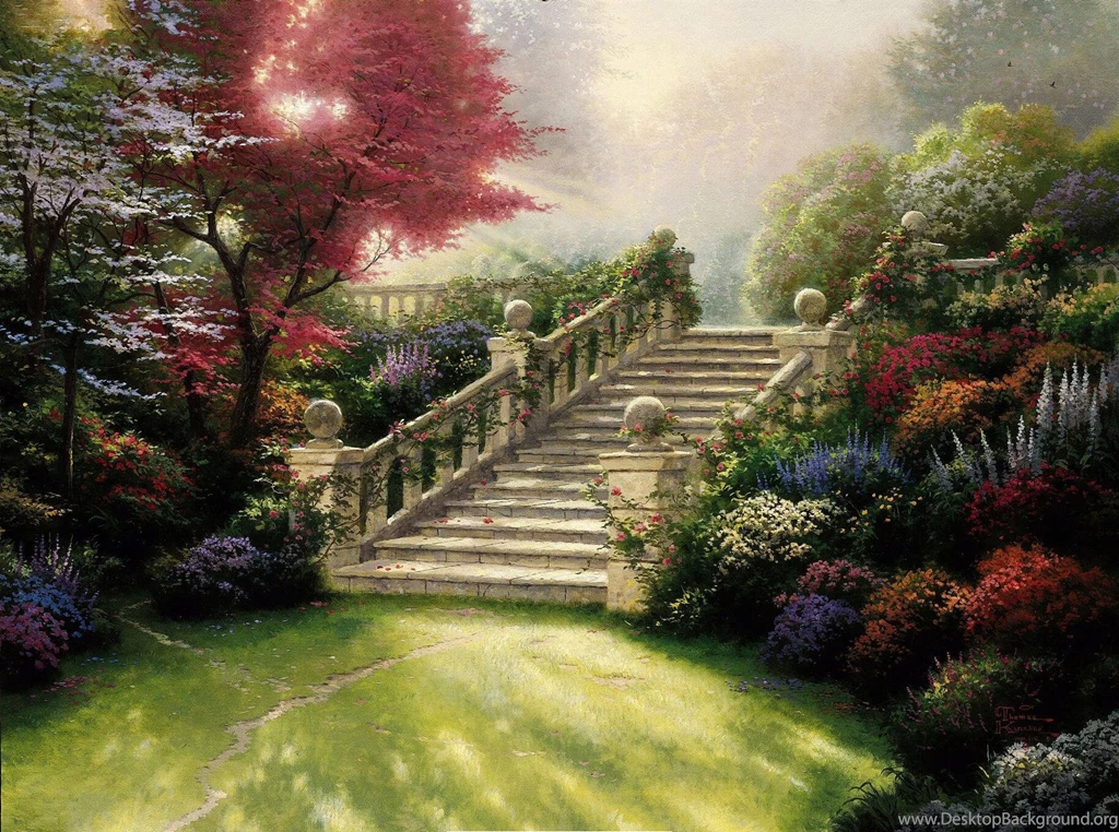 THOMAS KINKADE STAIRWAY TO PARADISE WALLPAPER (