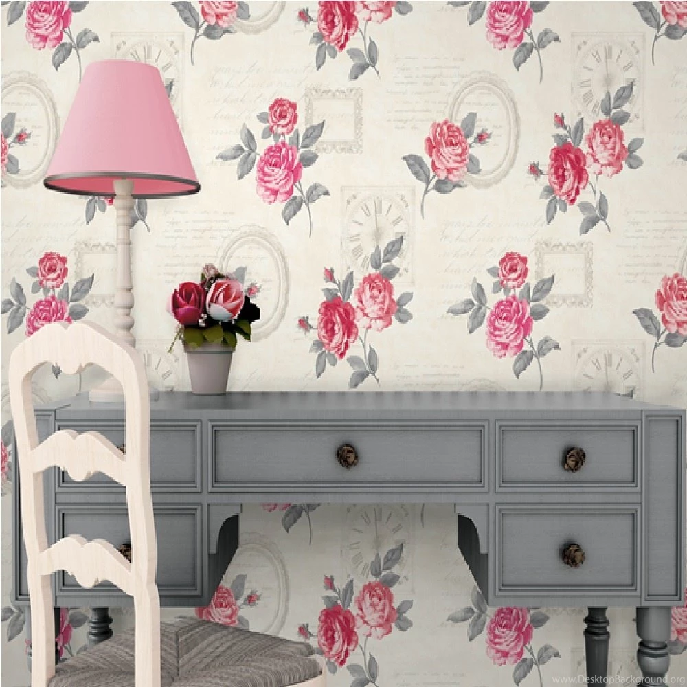 Fine Decor Venitia Floral Rose Clocks Frames Wallpapers FD40142