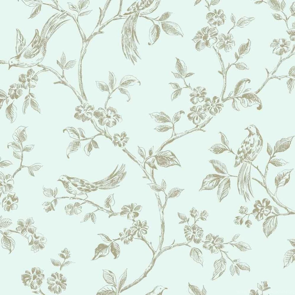 Love Birds Wallpapers Duck Egg Blue Gold Fd40291 Fine Decor Room ...