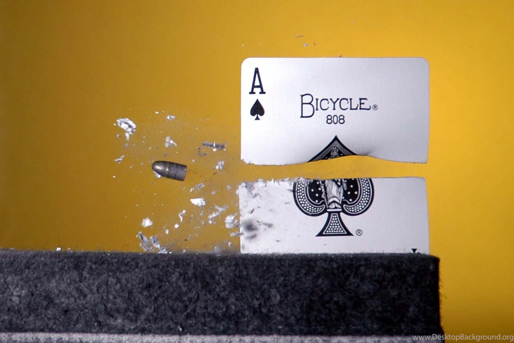 Amazing Slow Motion Gun Bullets Shoot Playing Cards Wallpapers