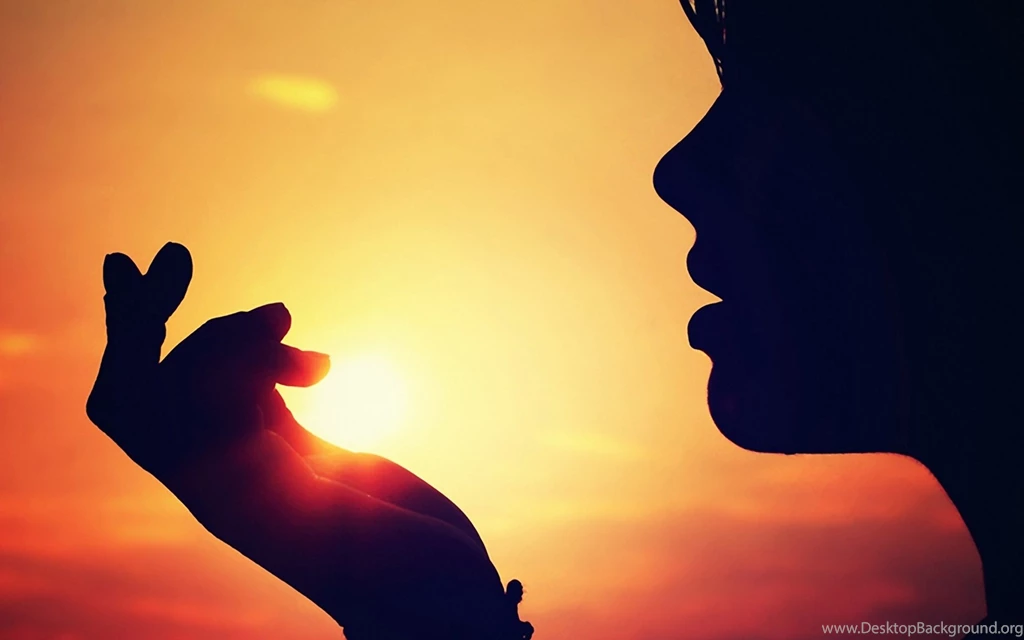 Holding The Sun Sunset Girl Silhouette Wallpapers