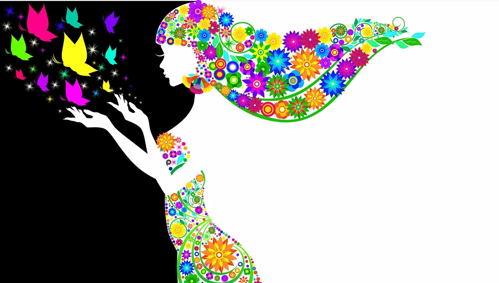 Download Wallpapers Girl Silhouette. Profile, Black, White, Hair ...