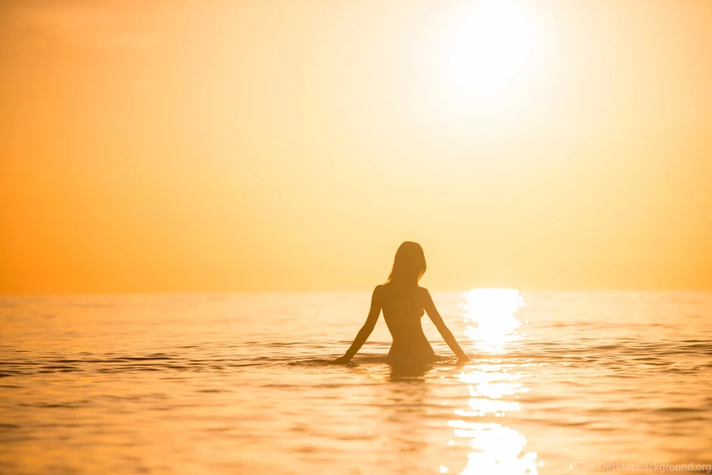 Sea Sun Girl Silhouette HD Wallpapers
