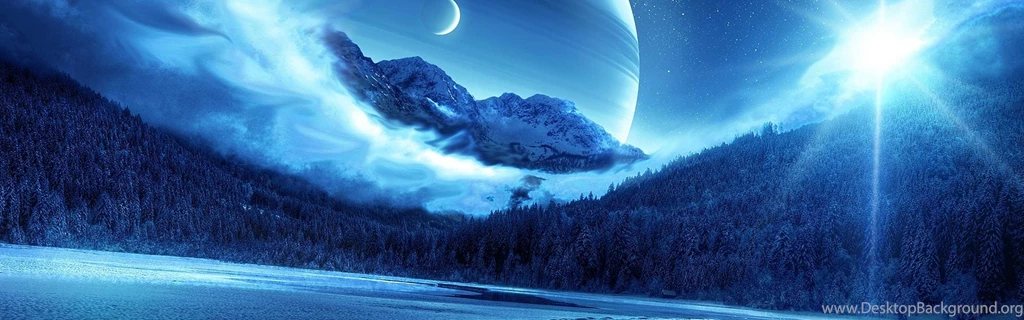 Wallpapers Download 2880x900 Blue Winter Night Cold Time