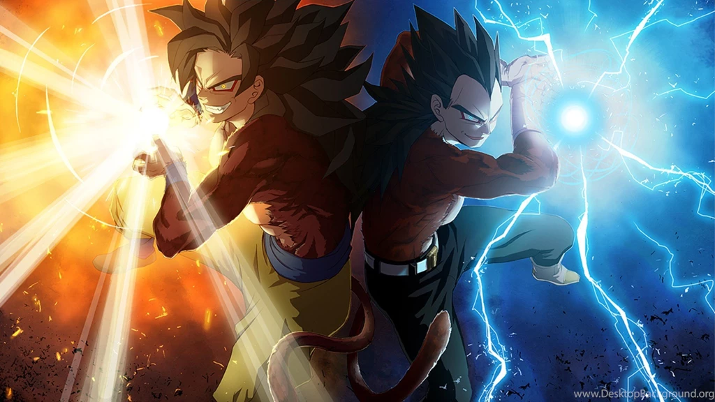 Dragon Ball GT Kamehahameha Son Goku Super Saiyan 4 Vegeta ...