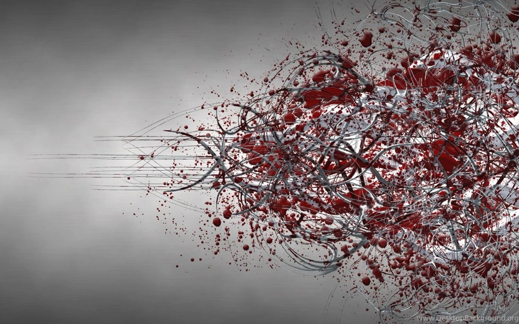 Strange Abstract Wires Red Blood