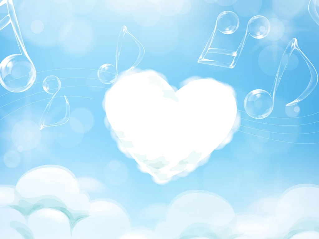 Romantic And Lovely Wallpaper, A Blue Heart Flying In The Sky ...