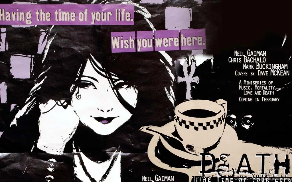 Neil Gaiman Sandman Comics Death Text Wallpapers (