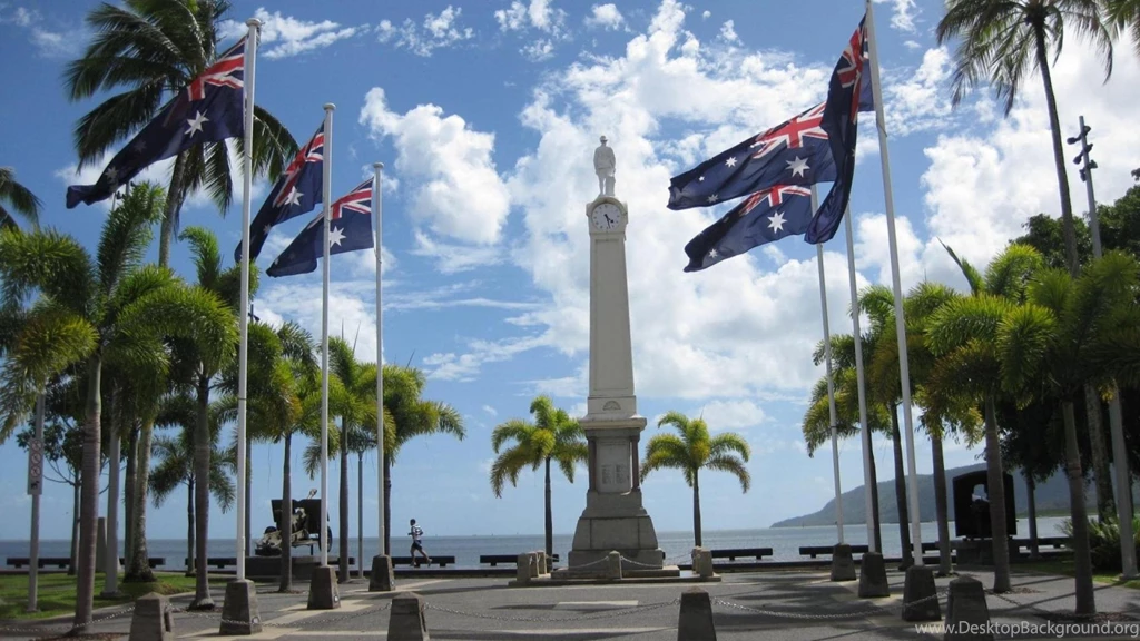 Flag Cairns Queensland Australia Clock Nationa