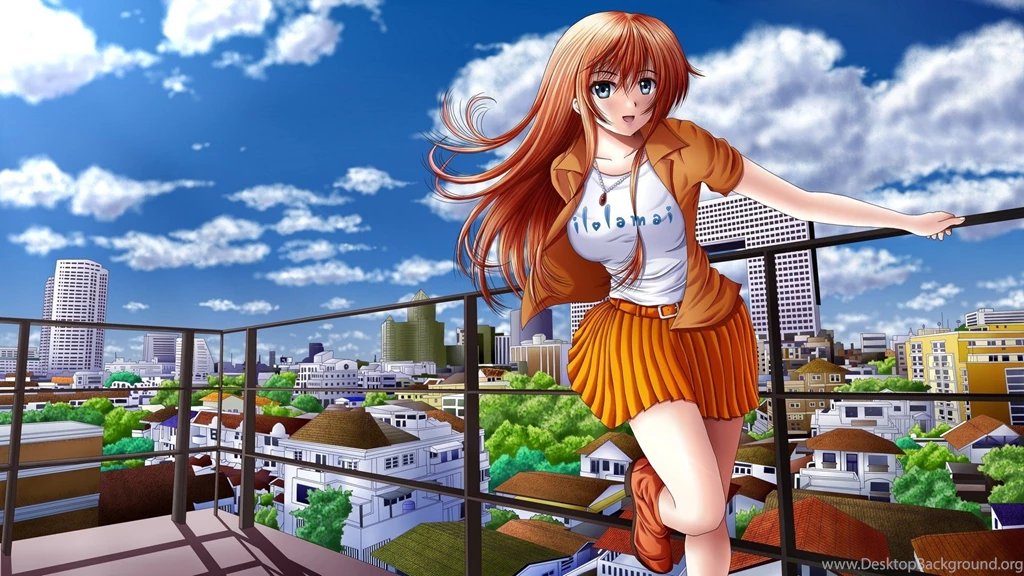 Anime Girl, Manga, Painting, Japan, Blu Sky, Shanebot, Widescreen