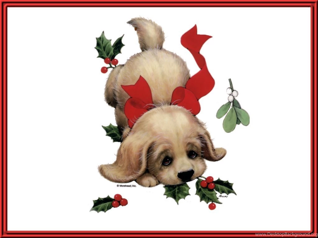 Christmas Puppy   Christmas Cards Wallpapers Image