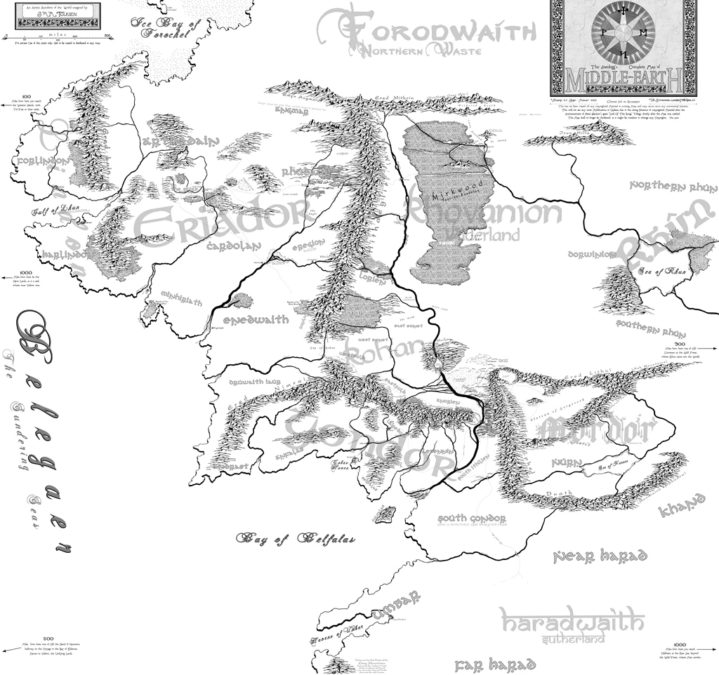 The Lord Of Rings Maps Middle earth