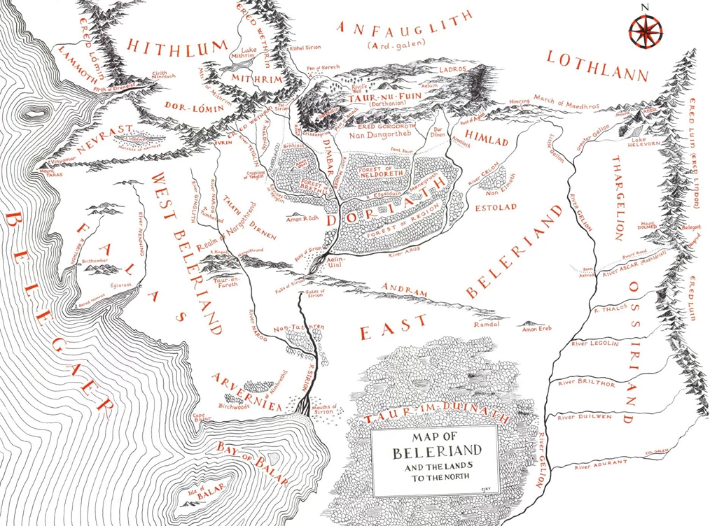 Maps Middle earth Silmarillion Jrr Tolkien