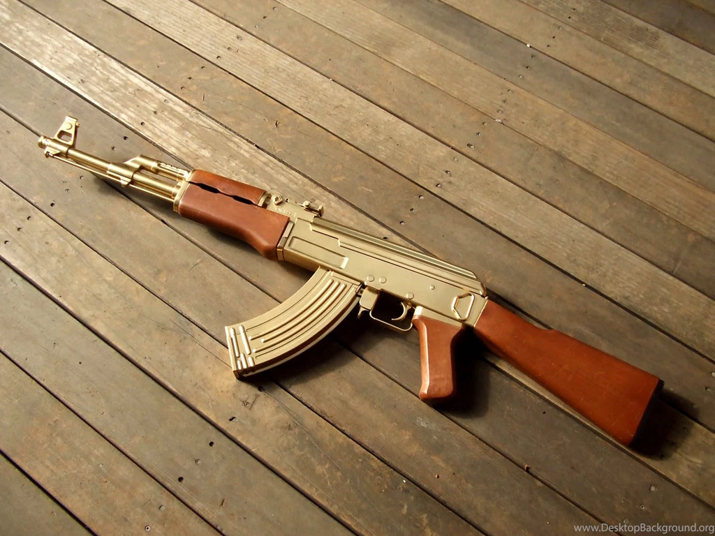 Golden AK 47 Computer Wallpapers, Desktop Backgrounds