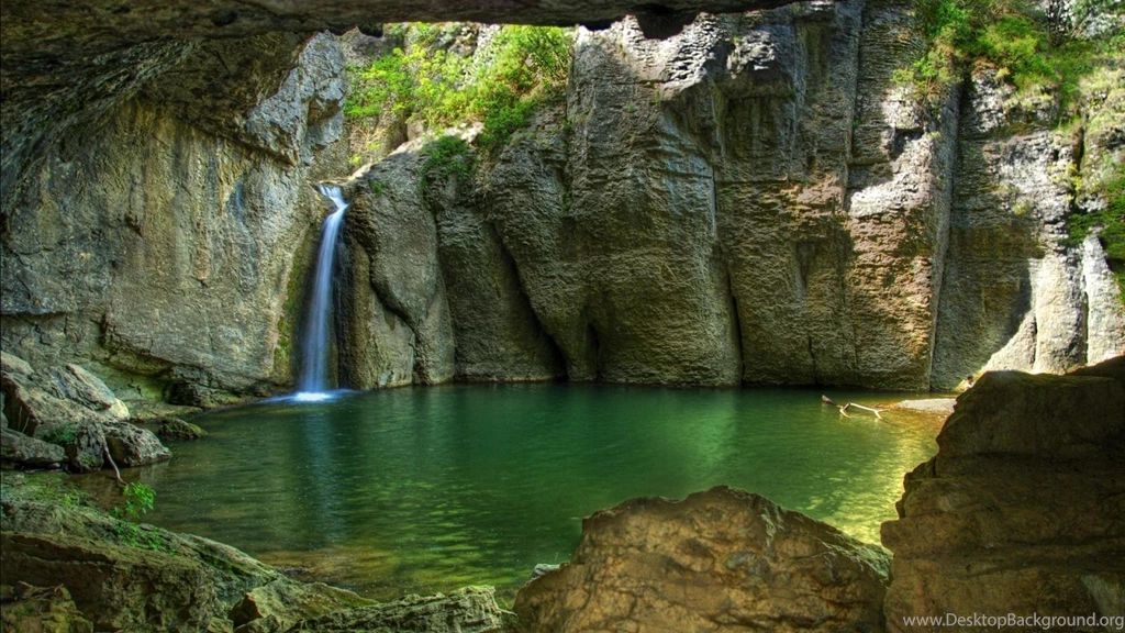 Landscapes Nature Caves Rocks Plants Waterfalls Lagoon Wallpapers ...