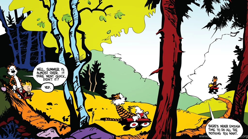 Calvin And Hobbes Comics Summer Trees Wagons Best