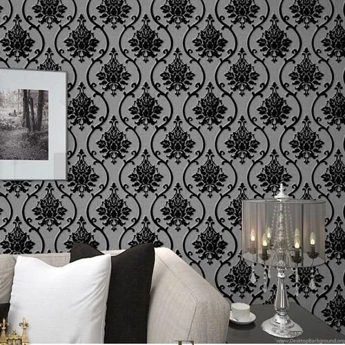 Aliexpress.com : Buy Black Velvet Wallpapers Luxury Flock DAMASK ...