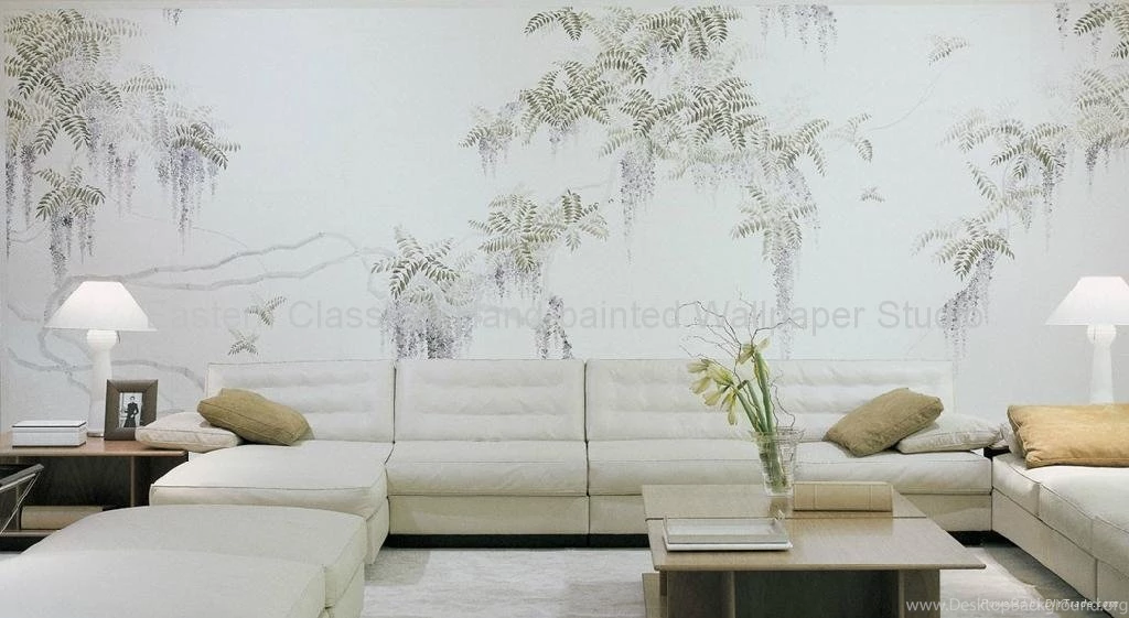 Hand Painted Chinese Art Paper Wallpapers Silk Wall Covering   EC ...