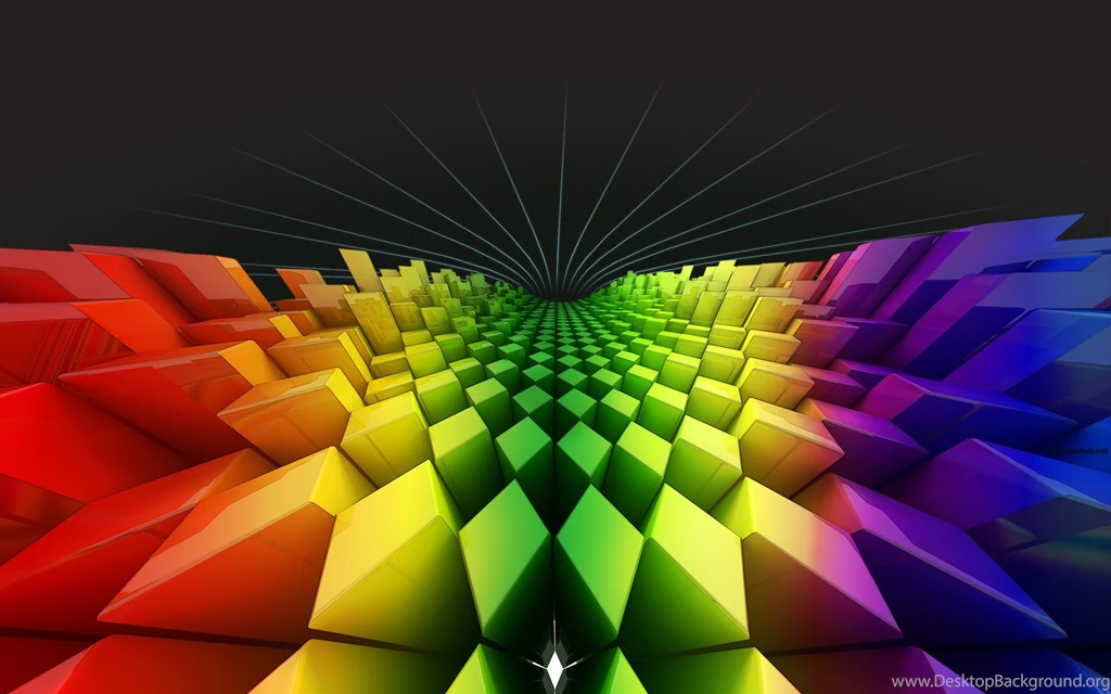 Colorful Triangle Shape Effect 3D Wallpapers