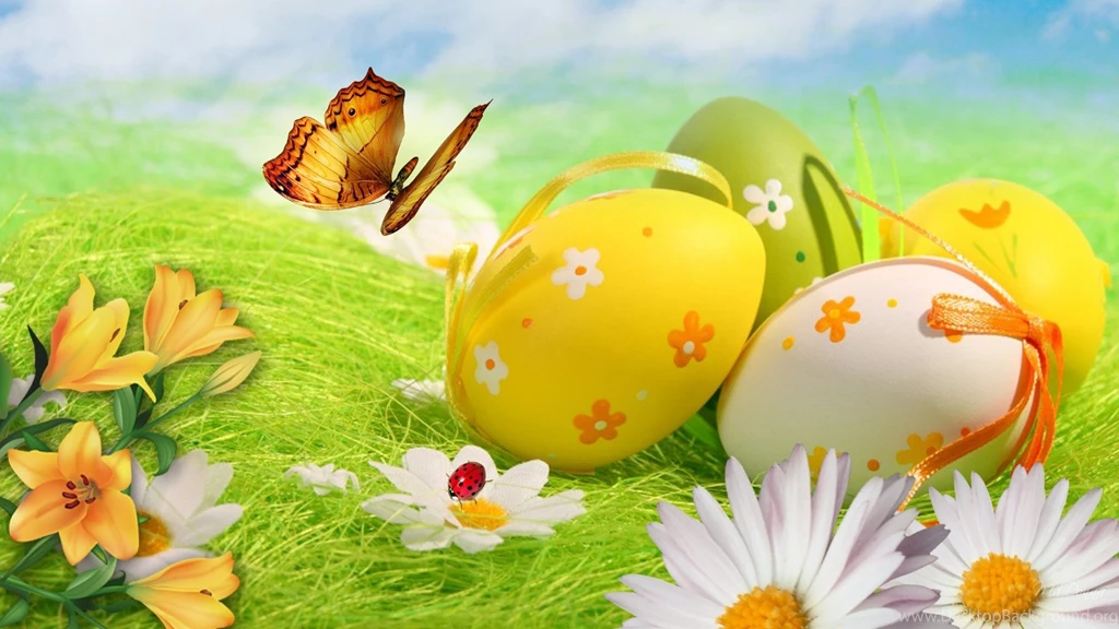 Wallpapers Eastern Easter Yellow Green Holidays 1920x1080 ...