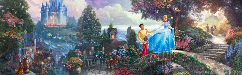 Download Wallpapers Cinderella Wishes Upon A Dream, Thomas Kinkade ...