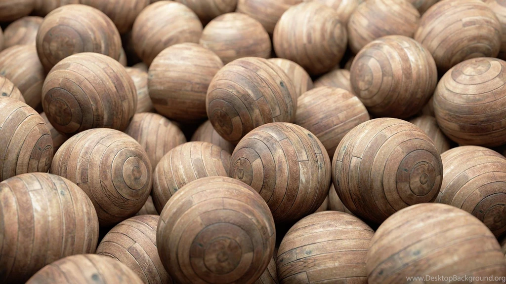 Abstract Cgi Spheres 3d Render Wood Texture Wallpapers