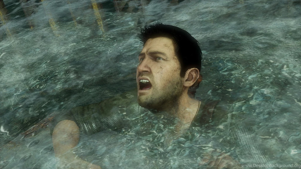 Uncharted 3 Wallpapers Drake Drowning In Water