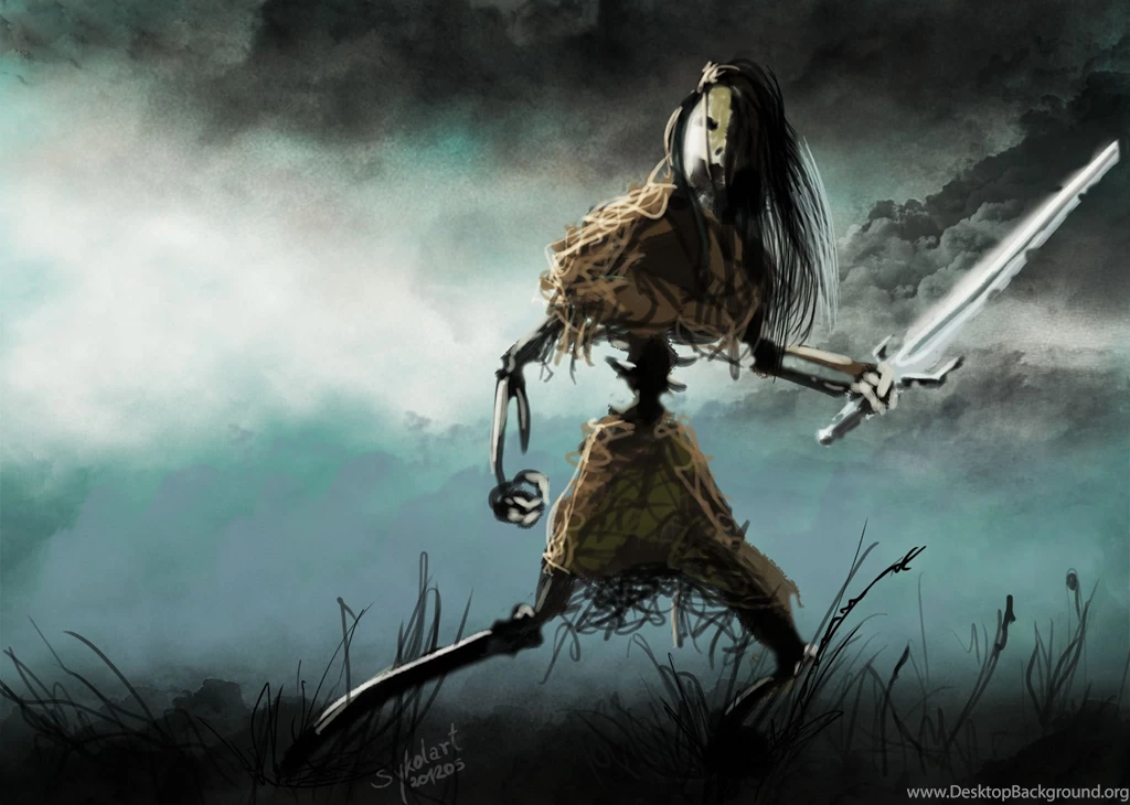 Dark Warrior Sykol Sykolart Fantasy Undead Skeleton Girl Attack ...