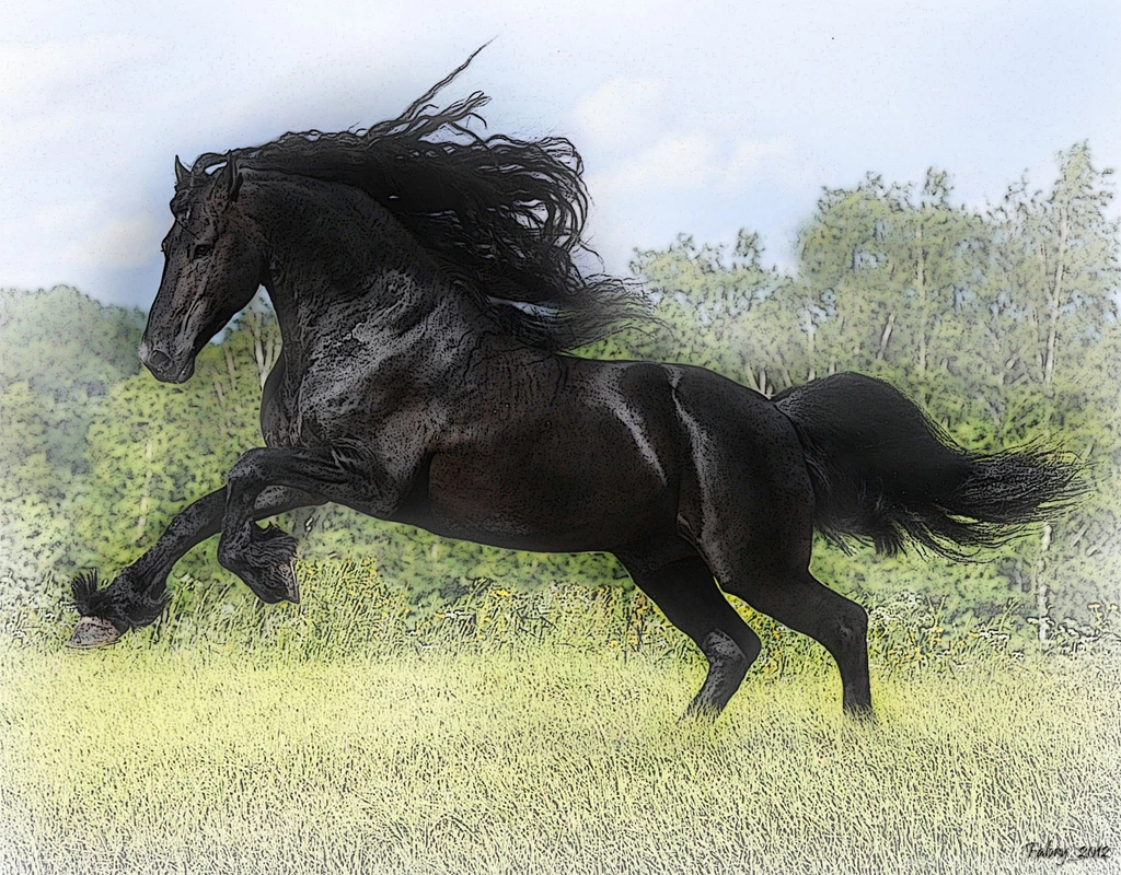 Horses Black Stallion Horses Drawings Nature Wallpapers Pictures ...