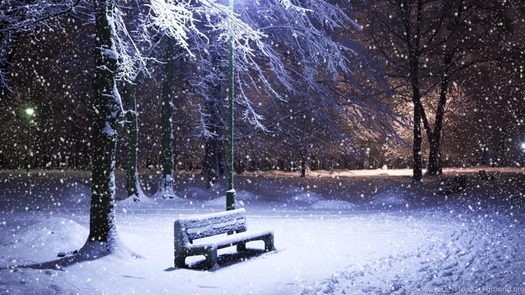 Light Landscapes Nature Winter Snow Bench Parks Snowfall Wallpapers ...