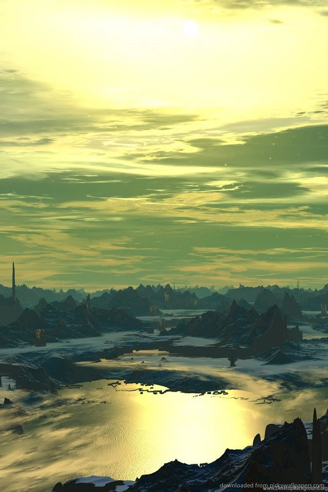 Download Sunset Spiky Landscape Wallpapers For iPhone 4
