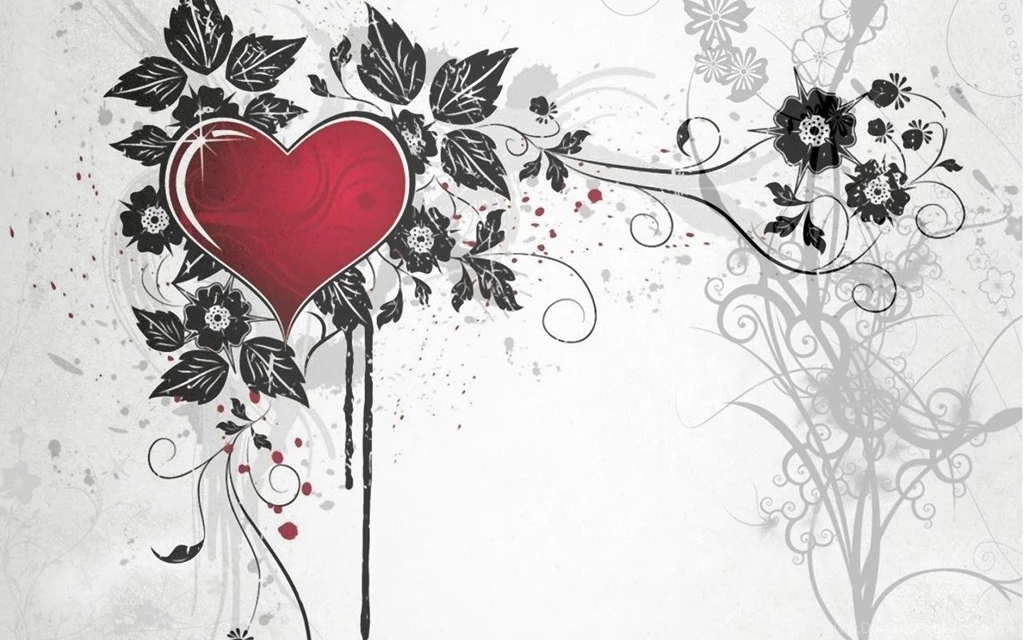 HEART AND VINES WALLPAPER   (