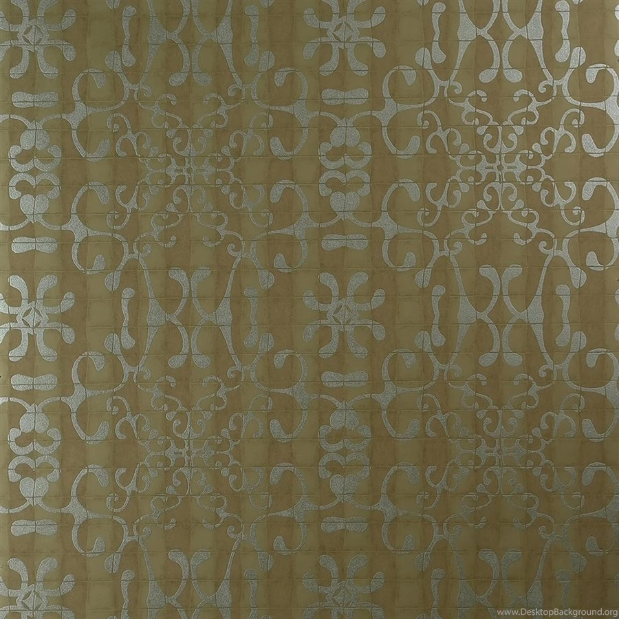 Classic Nude Yellow Tiled Romantic Swirls Wallpaper