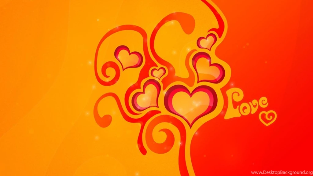 Abstract Love Yellow Orange Funny Wallpapers