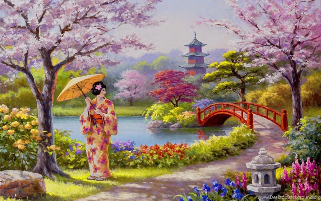 GEISHA GARDEN WALLPAPER   (