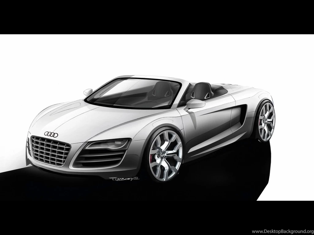 2010 Audi R8 Spyder Design Sketch Front And Side Topless ...