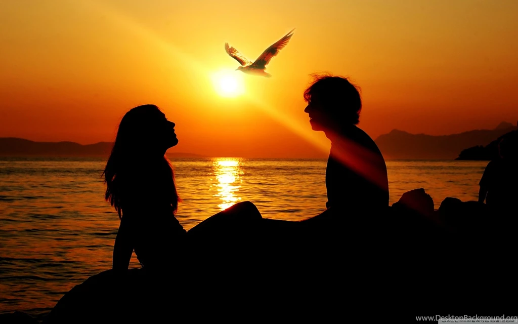 Romantic Couple Sunset HD Desktop Wallpapers : Widescreen : High ...