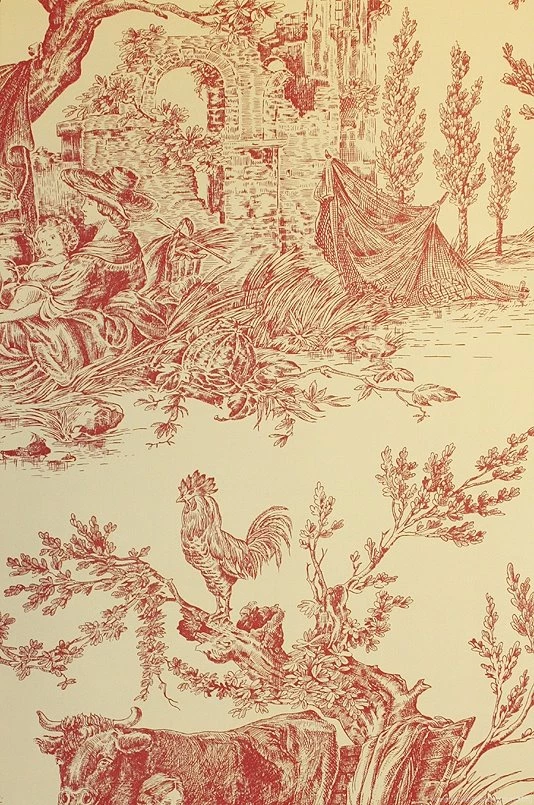 Red Toile De Jouy Wallpapers