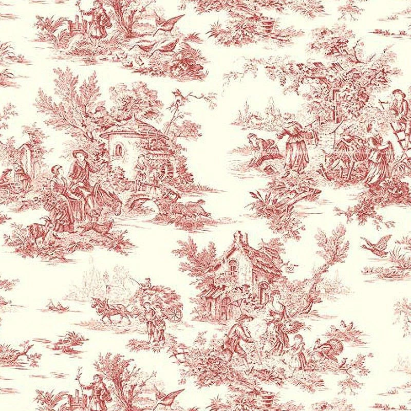 Red Toile Pattern Wallpapers Discount Wallcovering