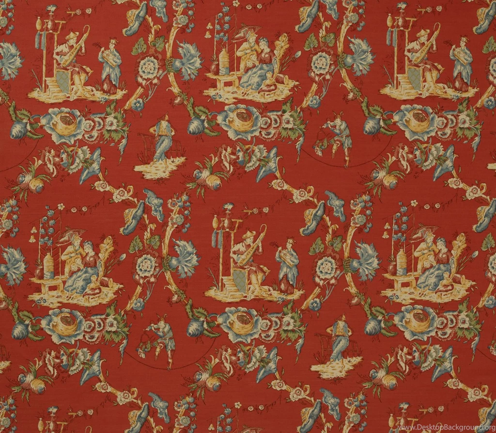 Cathay Toile Lacquer Red : Marvic Textiles